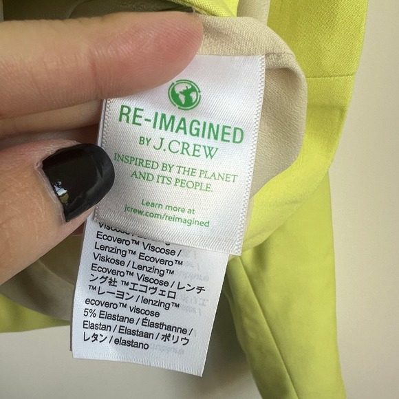 J Crew Collection Cropped Suit Jacket Blazer in Kiwi Green Yellow - Picture 5 of 8